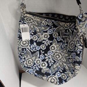 Floral Black and Blue Women's Bag